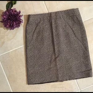 LOFT animal print skirt midi knee length 6 #194